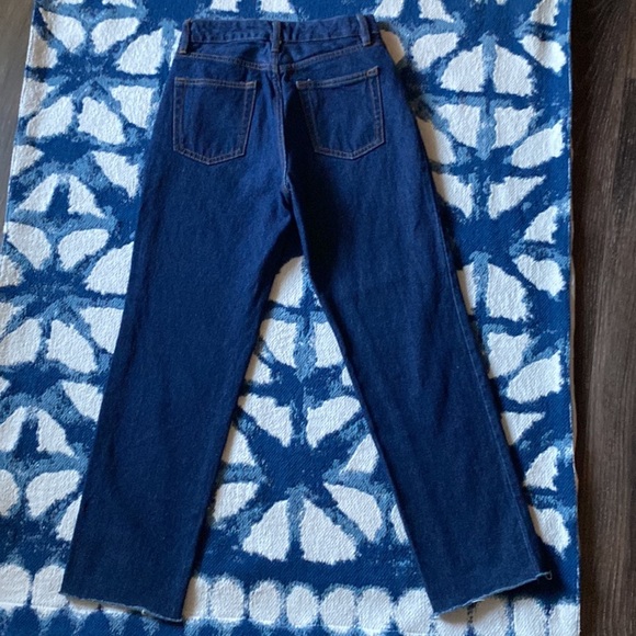 J. Galt small cotton dark denim raw hem high waisted jeans - Picture 10 of 15